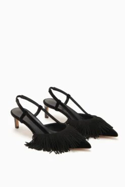 ULLA JOHNSON Shira Fringe Sling Back - Noir 11 ULLA JOHNSON Shira Fringe Sling Back - Noir -Chic Clothing Store FA231002 FRINGESLINGBACK NOIR d r web