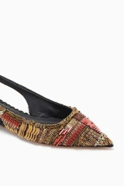 ULLA JOHNSON Isadora Embellished Sling Back Flat - Solar 8 ULLA JOHNSON Isadora Embellished Sling Back Flat - Solar -Chic Clothing Store FA231009 EMBELLISHEDSLINGBACKFLAT NOIR c r web
