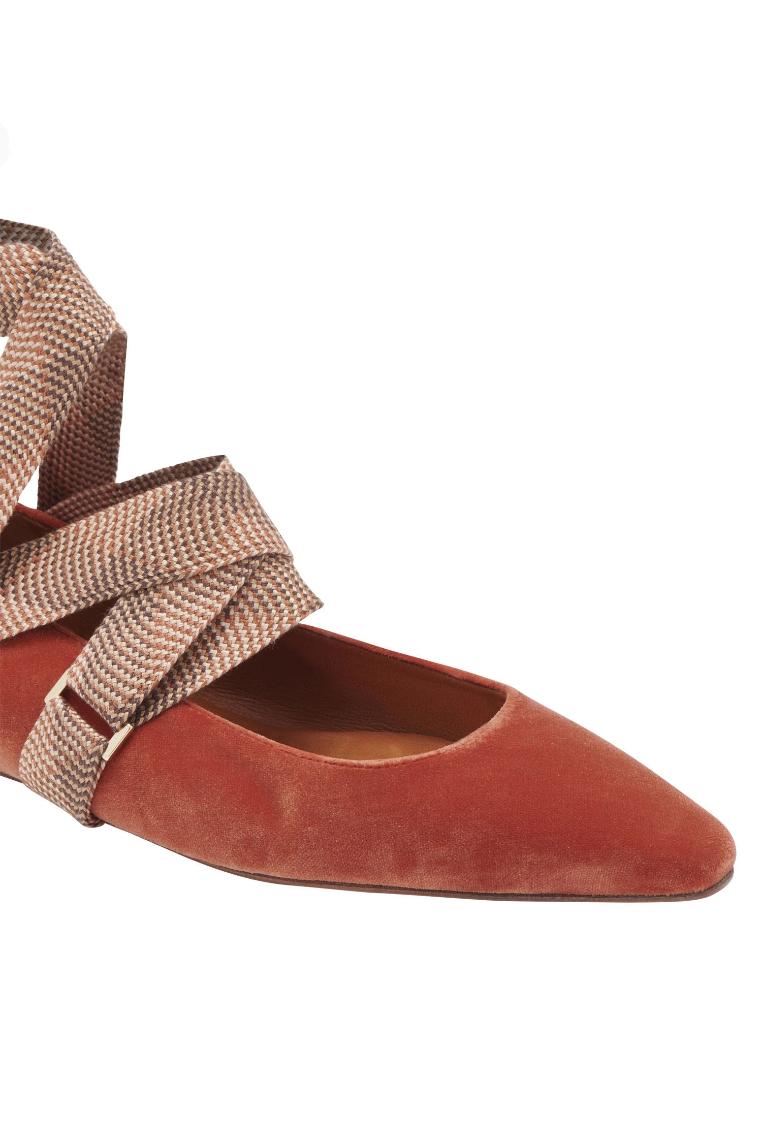 ULLA JOHNSON Arlo Ribbon Ballet Flat - Redwood 7 ULLA JOHNSON Arlo Ribbon Ballet Flat - Redwood - Image 5