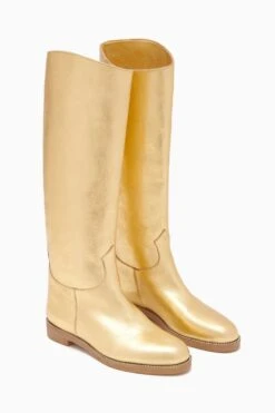 ULLA JOHNSON Ninia Riding Boot - Gold -Chic Clothing Store FA231018 NINIARIDINGBOOT GOLD d r web