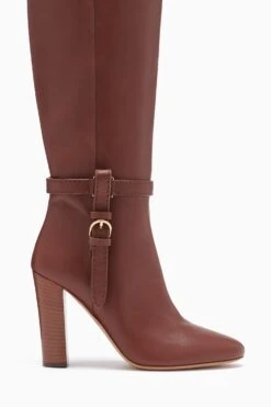 ULLA JOHNSON Annette Knee High Boot - Mahogany 10 ULLA JOHNSON Annette Knee High Boot - Mahogany -Chic Clothing Store FA231019 ANNETTEKNEEHIGHBOOT MAHOGANY c r web