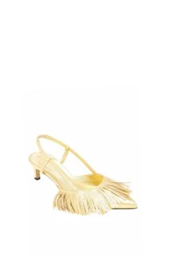 ULLA JOHNSON Shira Fringe Sling Back - Gold -Chic Clothing Store FA231025 SHIRA FRINGE SLING BACK GOLD b UPDATE