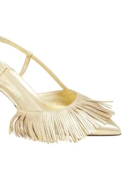 ULLA JOHNSON Shira Fringe Sling Back - Gold -Chic Clothing Store FA231025 SHIRAFRINGESLINGBACK GOLD c