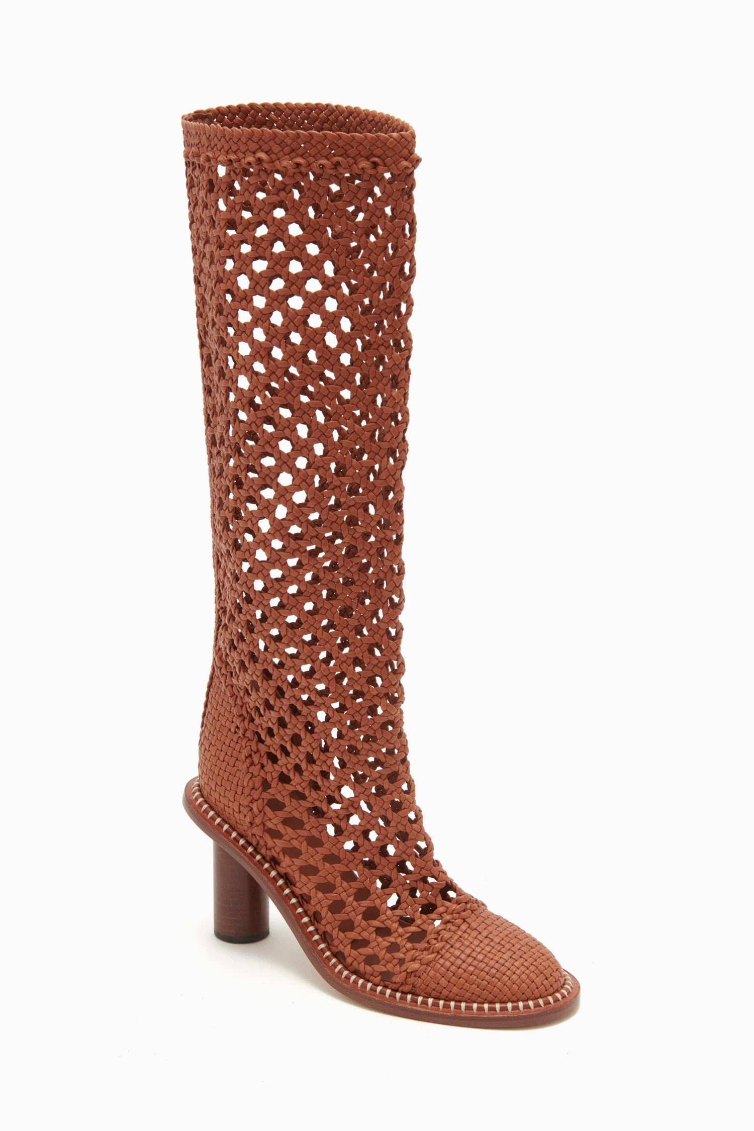 ULLA JOHNSON Hannah Woven Leather High Heel Boot - Sierra 4 ULLA JOHNSON Hannah Woven Leather High Heel Boot - Sierra - Image 2