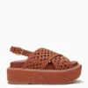 ULLA JOHNSON Gili Woven Leather Flatform - Sierra -Chic Clothing Store PF231005 WovenLeatherFlatform Sierra a r web