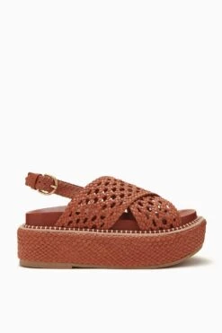ULLA JOHNSON Gili Woven Leather Flatform - Sierra