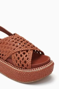 ULLA JOHNSON Gili Woven Leather Flatform - Sierra -Chic Clothing Store PF231005 WovenLeatherFlatform Sierra c r web