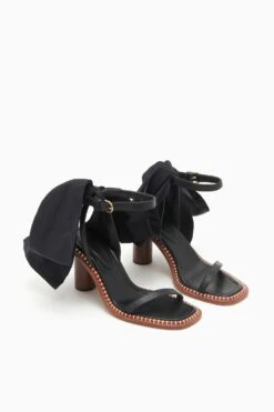 ULLA JOHNSON Lina Bow High Heel - Noir -Chic Clothing Store PF231013 LinaBowHighHeel NOIR d r web