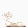 ULLA JOHNSON Romina Shell Laceup Sandal - Powder 2 ULLA JOHNSON Romina Shell Laceup Sandal - Powder -Chic Clothing Store PF231016 ShellLace UpFlat Powder a r web 1