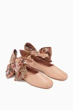 ULLA JOHNSON Eliza Bow Ballet Flat - Wheat Flower -Chic Clothing Store PF231017 ELIZAFLAT WHEATFLOWER d r web