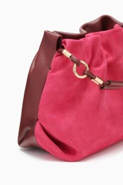 ULLA JOHNSON Remy Mini Handbag - Orchid Colorblock -Chic Clothing Store PF231113 RemyMiniHandbag Oxblood d r web