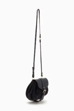 ULLA JOHNSON Paloma Ruched Convertible Crossbody - Midnight -Chic Clothing Store PF231117 PalomaRuchedConvertibleCrossbody MIDNIGHT b r web