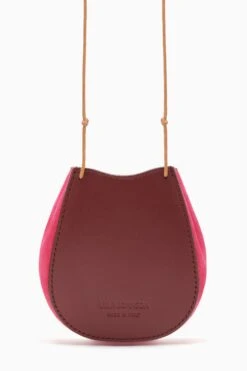 ULLA JOHNSON Paloma Ruched Pochette - Orchid Colorblock 11 ULLA JOHNSON Paloma Ruched Pochette - Orchid Colorblock -Chic Clothing Store PF231120 PalomaRuchedPochette Oxblood d r web