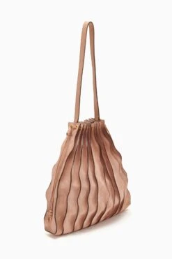 ULLA JOHNSON Adria Large Pleated Wave Bag - Blush -Chic Clothing Store PF231122 LargePleatedBag Nude b r web