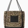 ULLA JOHNSON Maya Raffia Tote - Noir Melange