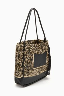 ULLA JOHNSON Maya Raffia Tote - Noir Melange 7 ULLA JOHNSON Maya Raffia Tote - Noir Melange -Chic Clothing Store PF231136 RaffiaTote NoirMelange b r web