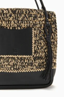 ULLA JOHNSON Maya Raffia Tote - Noir Melange 8 ULLA JOHNSON Maya Raffia Tote - Noir Melange -Chic Clothing Store PF231136 RaffiaTote NoirMelange c r web