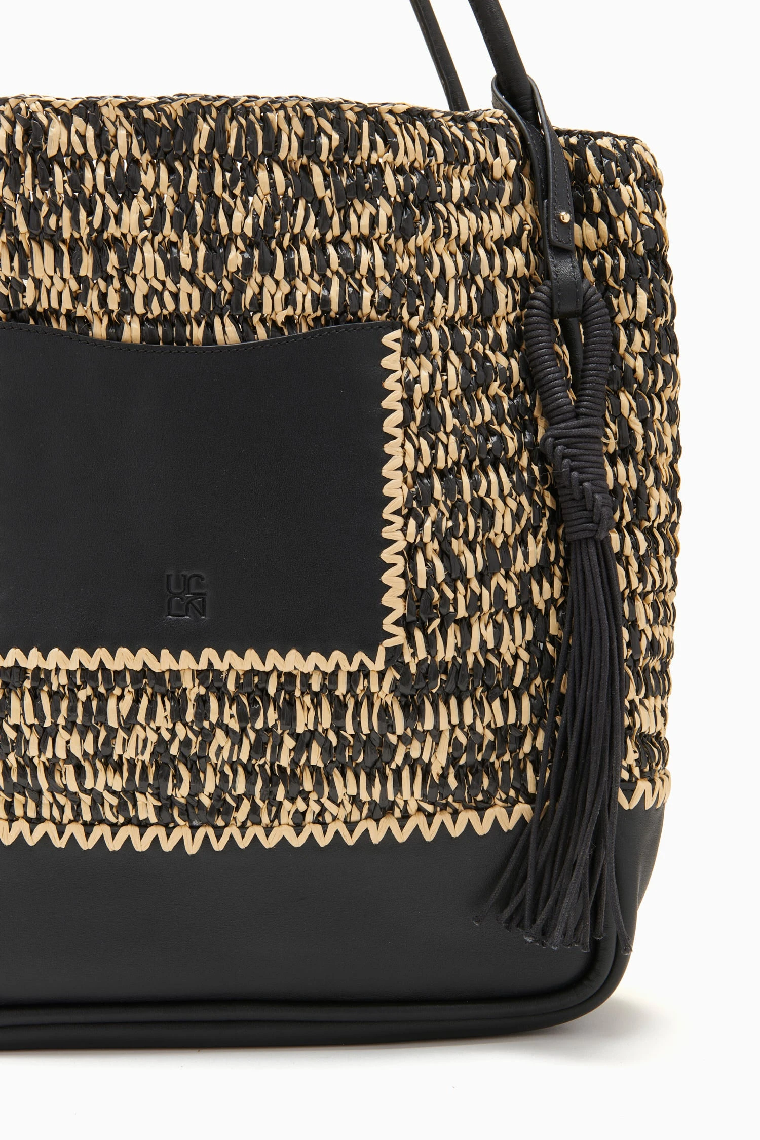 ULLA JOHNSON Maya Raffia Tote - Noir Melange 5 ULLA JOHNSON Maya Raffia Tote - Noir Melange - Image 4