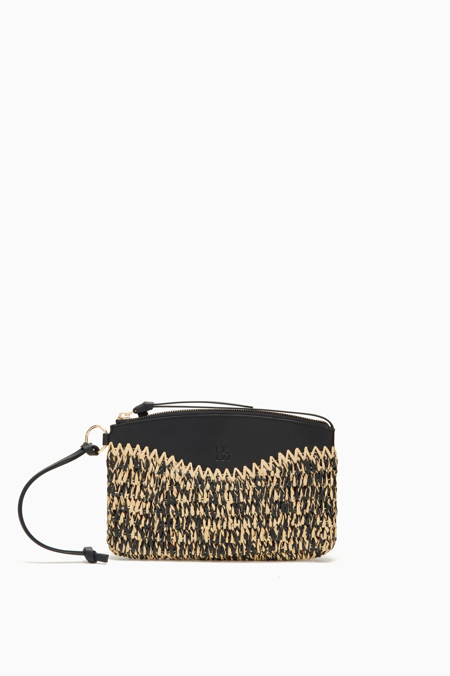 ULLA JOHNSON Maya Raffia Pouch - Noir Melange 3 ULLA JOHNSON Maya Raffia Pouch - Noir Melange
