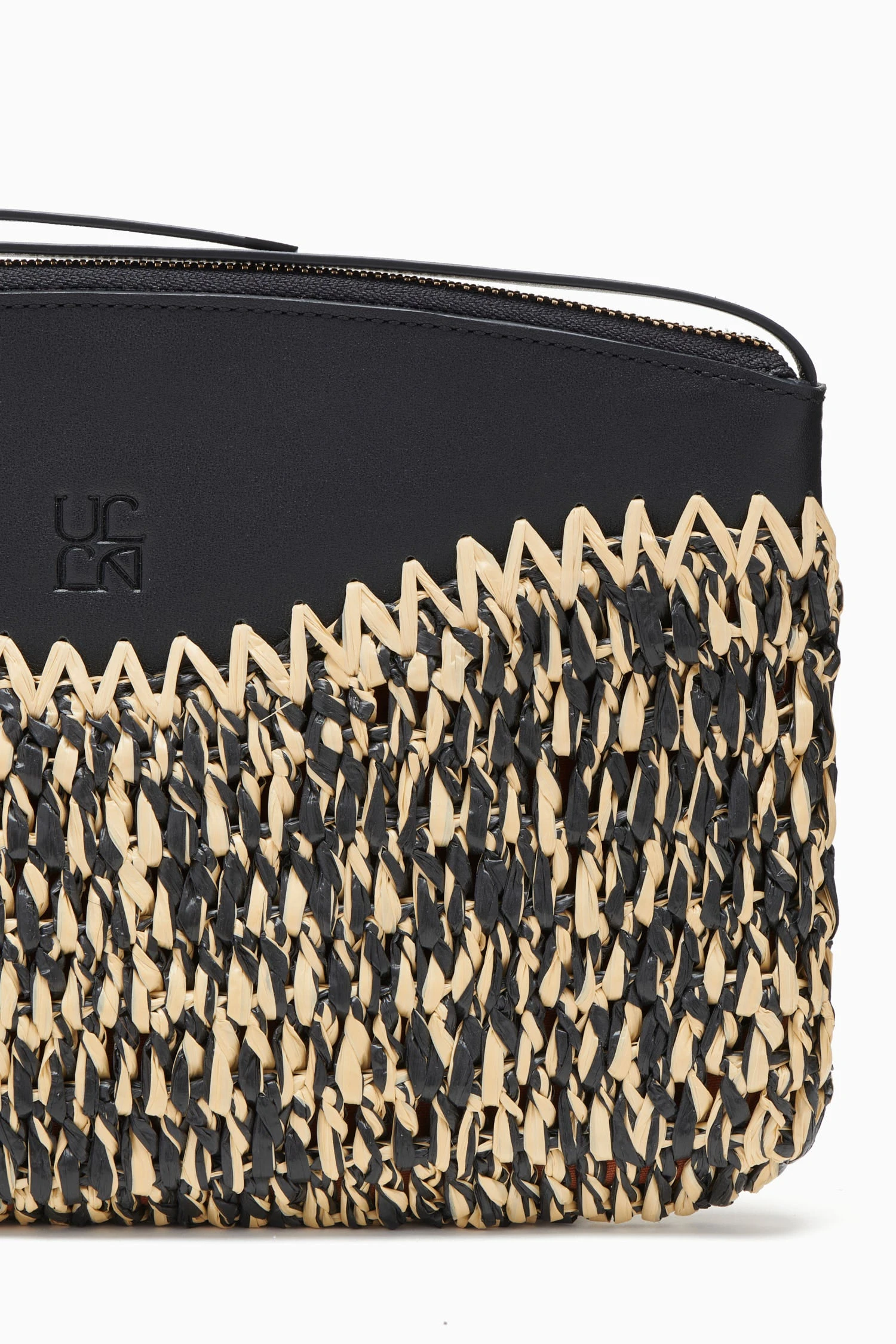 ULLA JOHNSON Maya Raffia Pouch - Noir Melange 6 ULLA JOHNSON Maya Raffia Pouch - Noir Melange - Image 4
