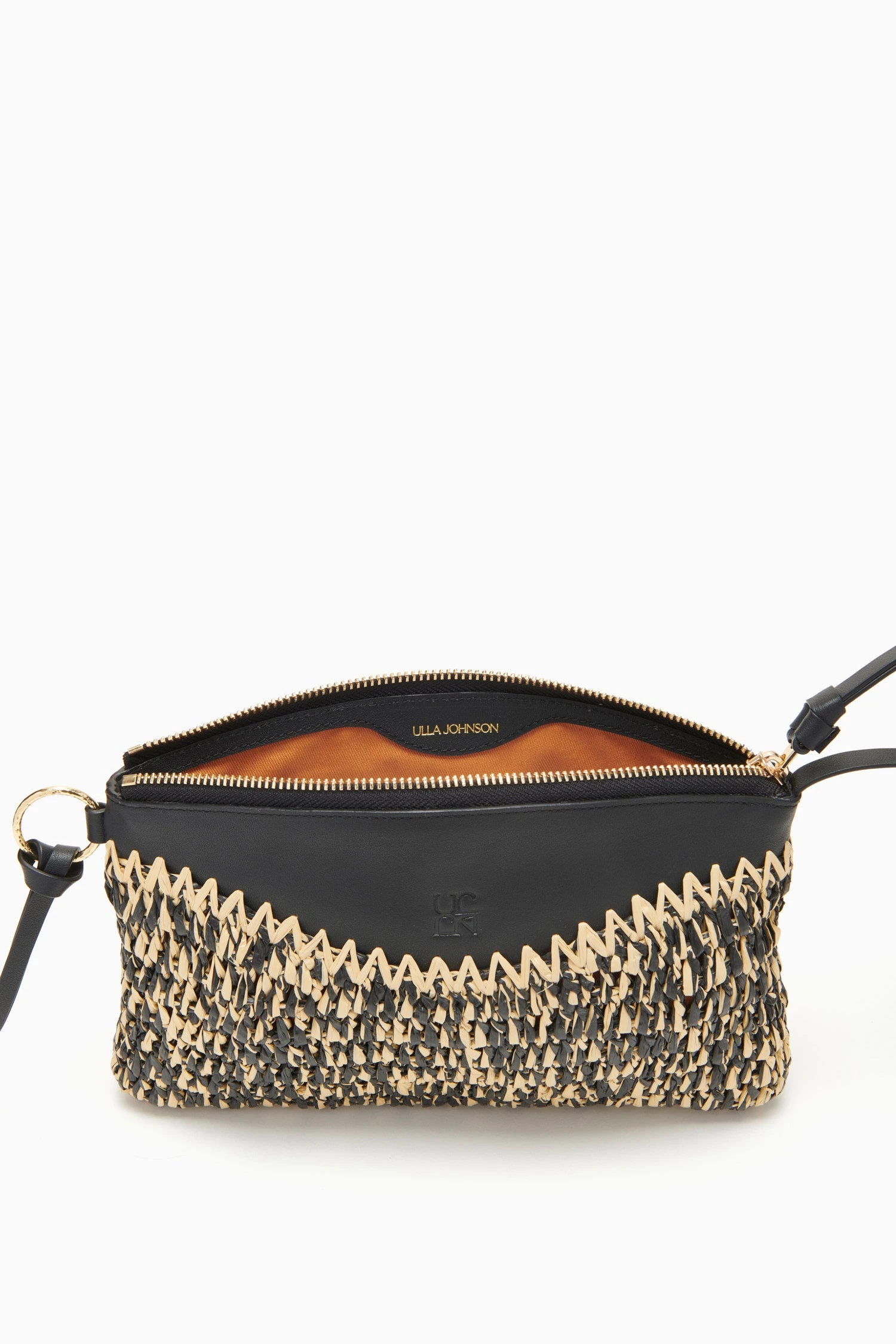 ULLA JOHNSON Maya Raffia Pouch - Noir Melange 7 ULLA JOHNSON Maya Raffia Pouch - Noir Melange - Image 5