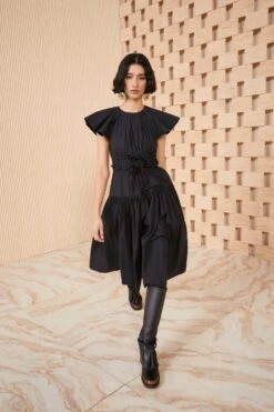 ULLA JOHNSON Delmara Dress - Noir 10 ULLA JOHNSON Delmara Dress - Noir -Chic Clothing Store SHOT 056 ULLA JOHNSON DELMARA DRESS NOIR UJ990114 0025