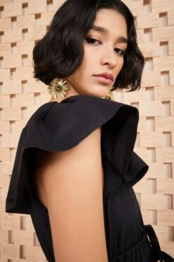 ULLA JOHNSON Delmara Dress - Noir 13 ULLA JOHNSON Delmara Dress - Noir -Chic Clothing Store SHOT 056 ULLA JOHNSON DELMARA DRESS NOIR UJ990114 0077