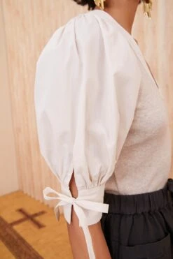 ULLA JOHNSON Pia Top - Oatmeal -Chic Clothing Store SHOT 137 0136 ulla johnson white pia top oatmeal UJ99 view 3