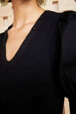 ULLA JOHNSON Pia Top - Noir -Chic Clothing Store TEST ULLA JOHNSON PIA TOP NOIR UJ990723 view 3