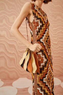 ULLA JOHNSON Adria Small Pleated Wave Bag - Dune Colorblock