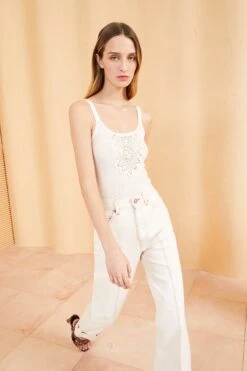 ULLA JOHNSON Ameline Tank - Ivory -Chic Clothing Store ULLA JOHNSON AMELINE TANK IVORY 03