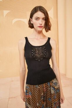 ULLA JOHNSON Ameline Tank - Noir 9 ULLA JOHNSON Ameline Tank - Noir -Chic Clothing Store ULLA JOHNSON AMELINE TANK NOIR 03