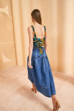 ULLA JOHNSON The Astrid Skirt - Danube Medium Indigo Wash -Chic Clothing Store ULLA JOHNSON ASTRID SKIRT DANUBE