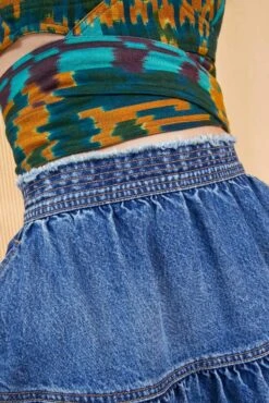 ULLA JOHNSON The Astrid Skirt - Danube Medium Indigo Wash -Chic Clothing Store ULLA JOHNSON ASTRID SKIRT DANUBE 0027