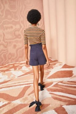 ULLA JOHNSON Abri Shorts - Midnight -Chic Clothing Store ULLA JOHNSON Abri Shorts MIDNIGHT 0006