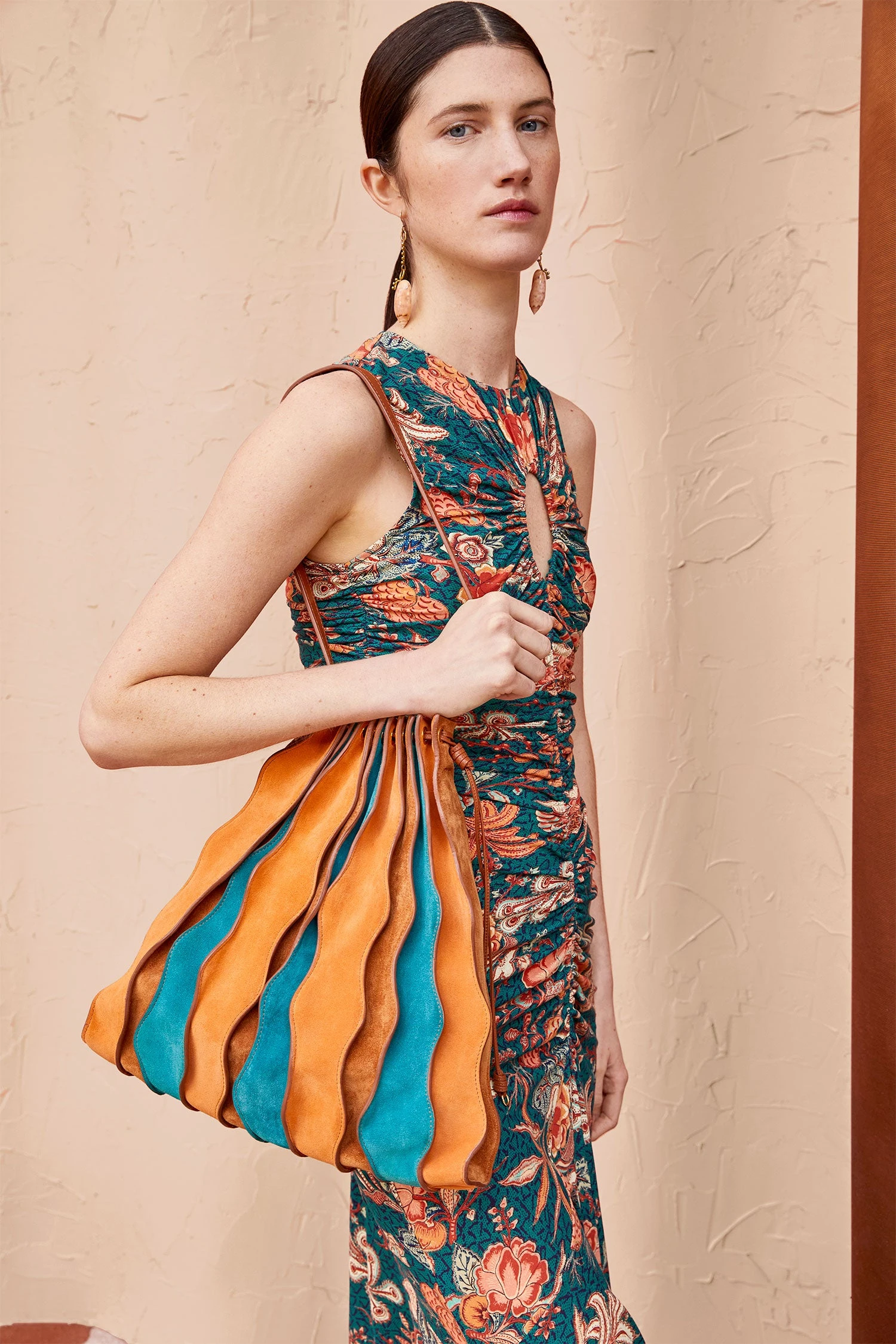 ULLA JOHNSON Adria Large Pleated Wave Bag - Montego Colorblock 3 ULLA JOHNSON Adria Large Pleated Wave Bag - Montego Colorblock