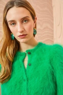 ULLA JOHNSON Aisha Cardigan - Emerald 10 ULLA JOHNSON Aisha Cardigan - Emerald -Chic Clothing Store ULLA JOHNSON Aisha Cardigan EMERALD 0079