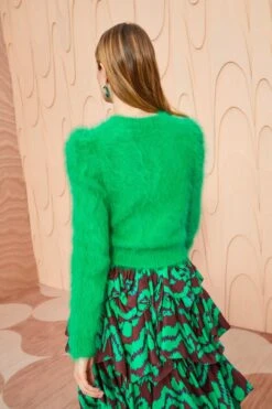 ULLA JOHNSON Aisha Cardigan - Emerald 11 ULLA JOHNSON Aisha Cardigan - Emerald -Chic Clothing Store ULLA JOHNSON Aisha Cardigan EMERALD 0154