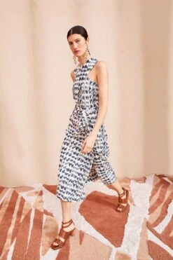 ULLA JOHNSON Amayah Dress - Indigo Ikat -Chic Clothing Store ULLA JOHNSON Amayah Dress INDIGO IKAT 04
