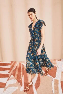 ULLA JOHNSON Arisa Dress - Moonlight Floral -Chic Clothing Store ULLA JOHNSON Arisa Dress MOONLIGHT FLORAL 03