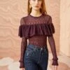 ULLA JOHNSON Augustina Pullover - Mahogany