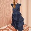 ULLA JOHNSON Aurore Dress - Midnight -Chic Clothing Store ULLA JOHNSON Aurore Dress MIDNIGHT 01 MAIN
