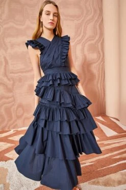 ULLA JOHNSON Aurore Dress - Midnight -Chic Clothing Store ULLA JOHNSON Aurore Dress MIDNIGHT 03