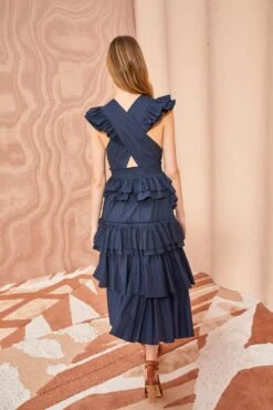 ULLA JOHNSON Aurore Dress - Midnight -Chic Clothing Store ULLA JOHNSON Aurore Dress MIDNIGHT 04