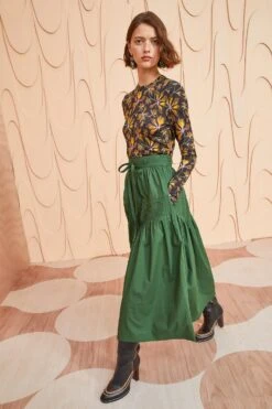 ULLA JOHNSON Blythe Skirt - Juniper -Chic Clothing Store ULLA JOHNSON Blythe Skirt JUNIPER 03