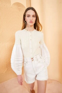 ULLA JOHNSON The Charlotte Short - Cowrie Wash -Chic Clothing Store ULLA JOHNSON CHARLOTTE SHORT COWRIE 04