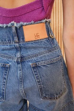 ULLA JOHNSON The Charlotte Short - Danube Medium Indigo Wash -Chic Clothing Store ULLA JOHNSON CHARLOTTE SHORT DANUBE 0105