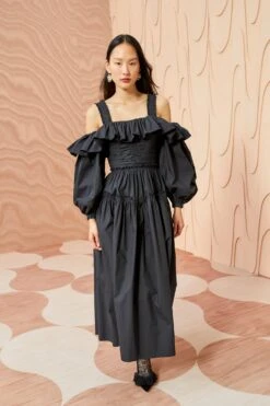 ULLA JOHNSON Caprice Dress - Noir -Chic Clothing Store ULLA JOHNSON Caprice Dress NOIR 04