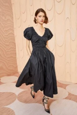 ULLA JOHNSON Cecile Dress - Noir -Chic Clothing Store ULLA JOHNSON Cecile Dress NOIR 03