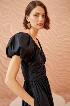 ULLA JOHNSON Cecile Dress - Noir -Chic Clothing Store ULLA JOHNSON Cecile Dress NOIR 05